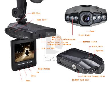 HD720p ИК-6 LED Автомобильный видеорегистратор - 2.5